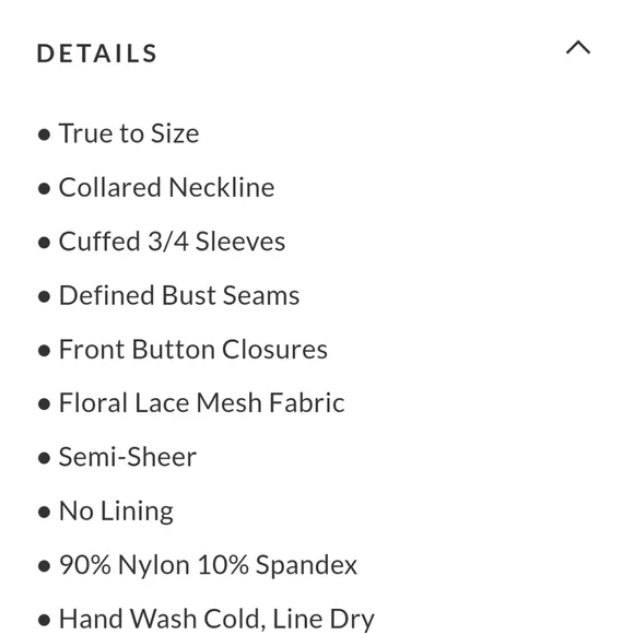 Secrets revealed lace button-down-cream - Picture 7 of 9